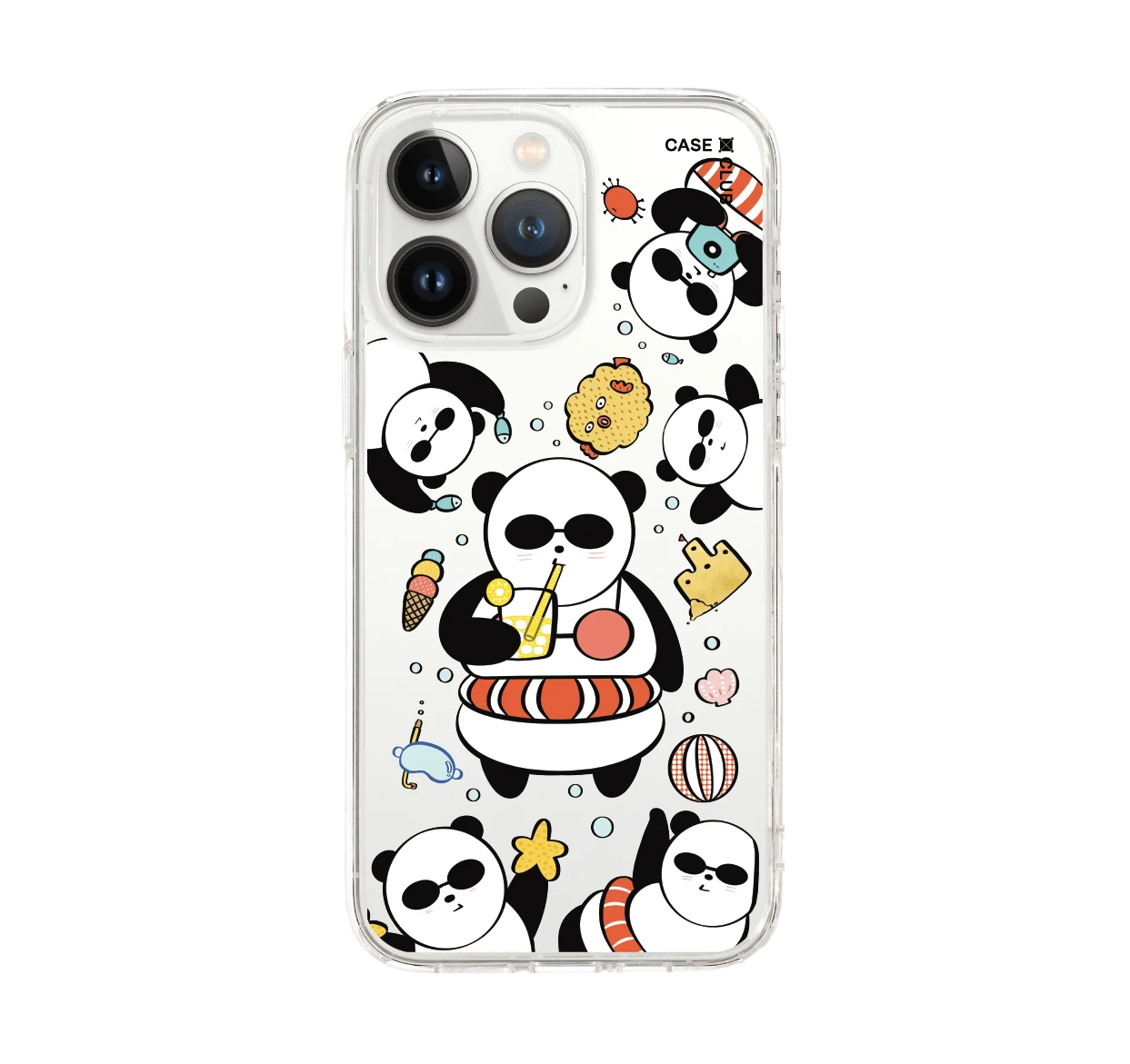 เคสใส iphone 14 pro max แพนด้าน้อยปาร์ตี้ริมหาด